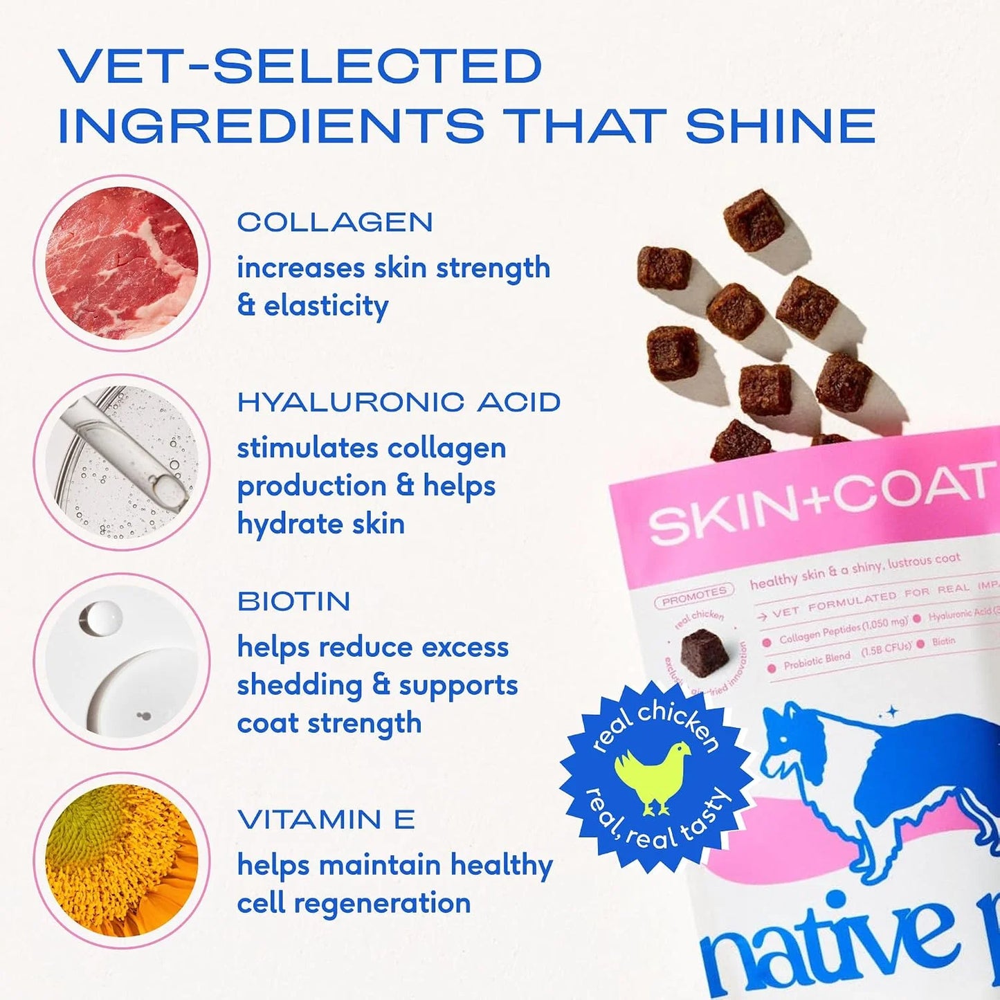 Native Pet Omega Skin and Coat Chews for Dogs (30 Air-Dried Chews) & Allergy Chews (30 Air-Dried Chews) - Promotes Healthy Skin & Shiny Coat - Soothing Itchy Skin & Digestive Support