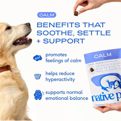 Native Pet Calm & Mobility Bundle: Relief Chews for Dogs (30 Air-Dried Chews) & Dog Calming Chews (30 Air-Dried Chews) - Natural Anxiety Relief with Melatonin & Anti-Inflammatory for Strong Joints