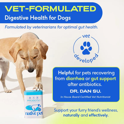 Native Pet Omega Oil for Dogs (8 oz.) & Probiotic for Dogs (4.1 oz.)