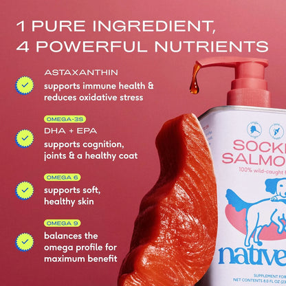 Native Pet The Daily Dog Supplement (30 Scoops) & Salmon Oil for Dogs & Cats (8 Oz) - 11 in 1 Multivitamin & Pure Omega-3 Fish Oil Supplement for Skin & Coat, Joint, Heart Health & Anti-Inflammatory