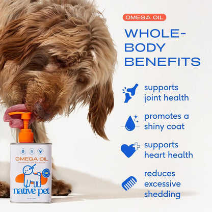 Native Pet Fresh Breath & Skin Support Bundle: 60 Scoops GutWell Clean Breath - Dog Breath Freshener & 8 Oz. Omega 3 Fish Oil for Dogs & Cats - Promotes Healthy Skin, Shiny Coat, & Strong Joints