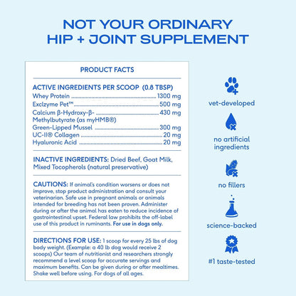 Native Pet Complete Joint Care & Pain Relief: Advanced Care Hip & Joint Supplement for Dogs - Supports, Cartilage, Muscles & Anti-Inflammatory - Pain Relief for Dogs with Collagen - 30 Count